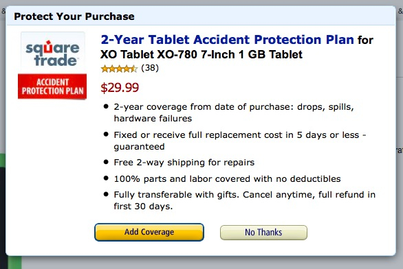 xo tablet warranty